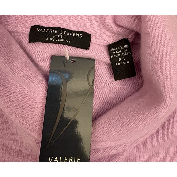 Valerie Stevens Purple Two Ply Cashmere Collared Sweater Size Petite Small - Picture 2 of 5